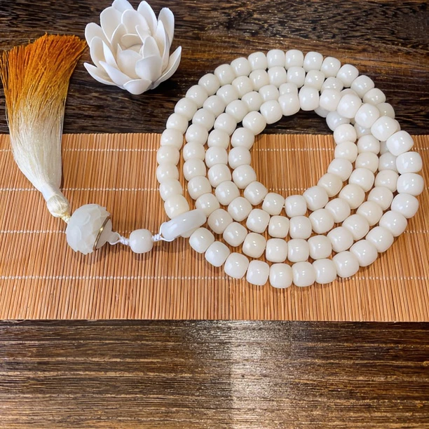 纯天然白玉菩提108颗念珠正宗文玩
