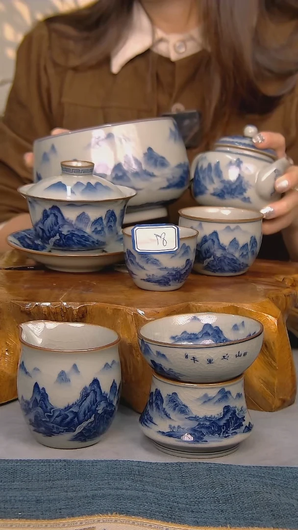 【闪购商品】 礼盒装14件套 陶瓷家用茶具系列