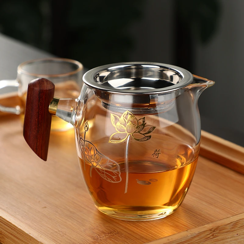 【集莘堂】中式加厚耐热玻璃公道杯家用分茶器大容量茶道过滤防烫