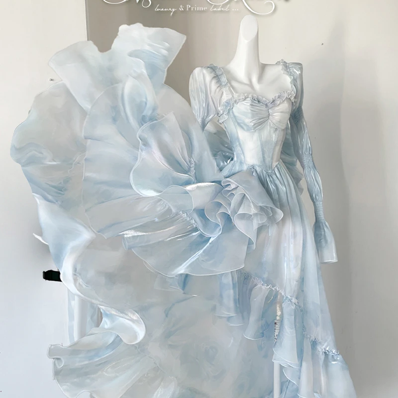 高定如心POSHEPOSE【光·灵脂 】系列连衣裙套装公主气质连衣裙