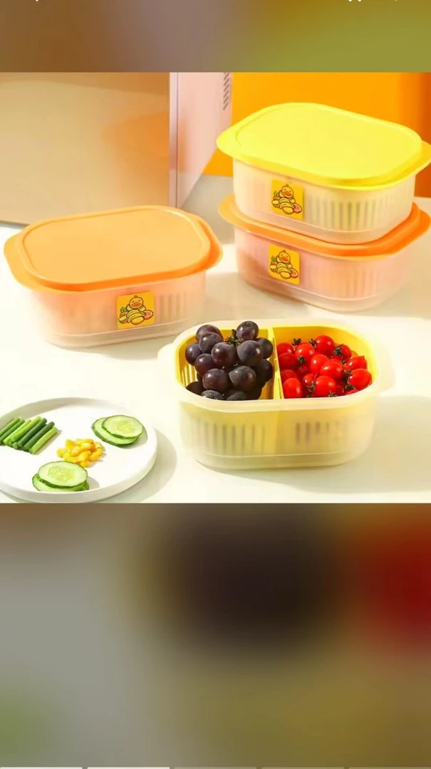 厨房沥水盒便当盒冰箱水果保鲜收纳整理盒