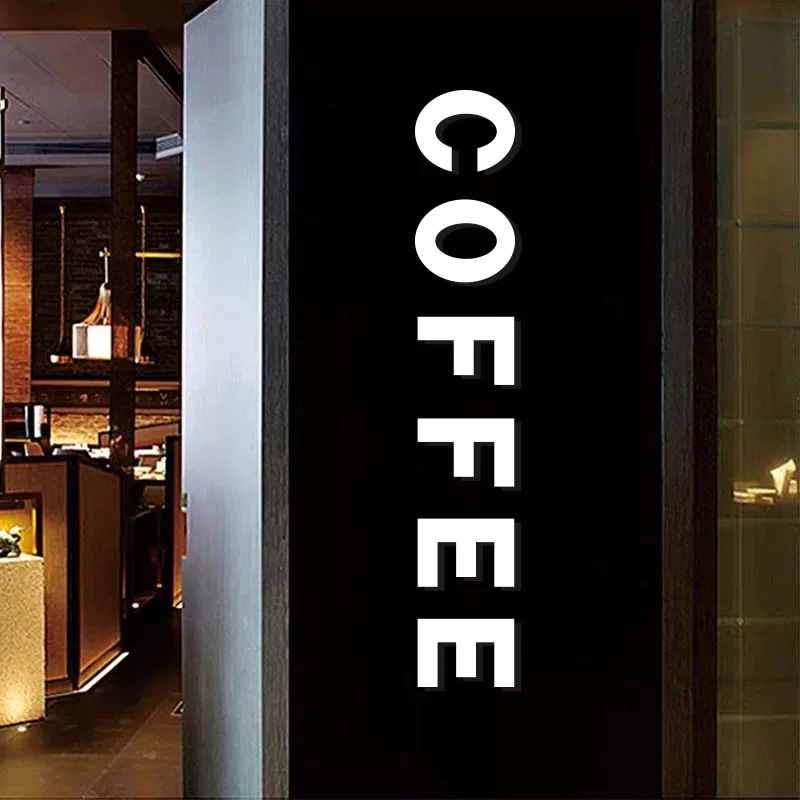 coffeeins创意大英文玻璃门贴纸西餐厅咖啡餐厅店橱窗背景墙贴