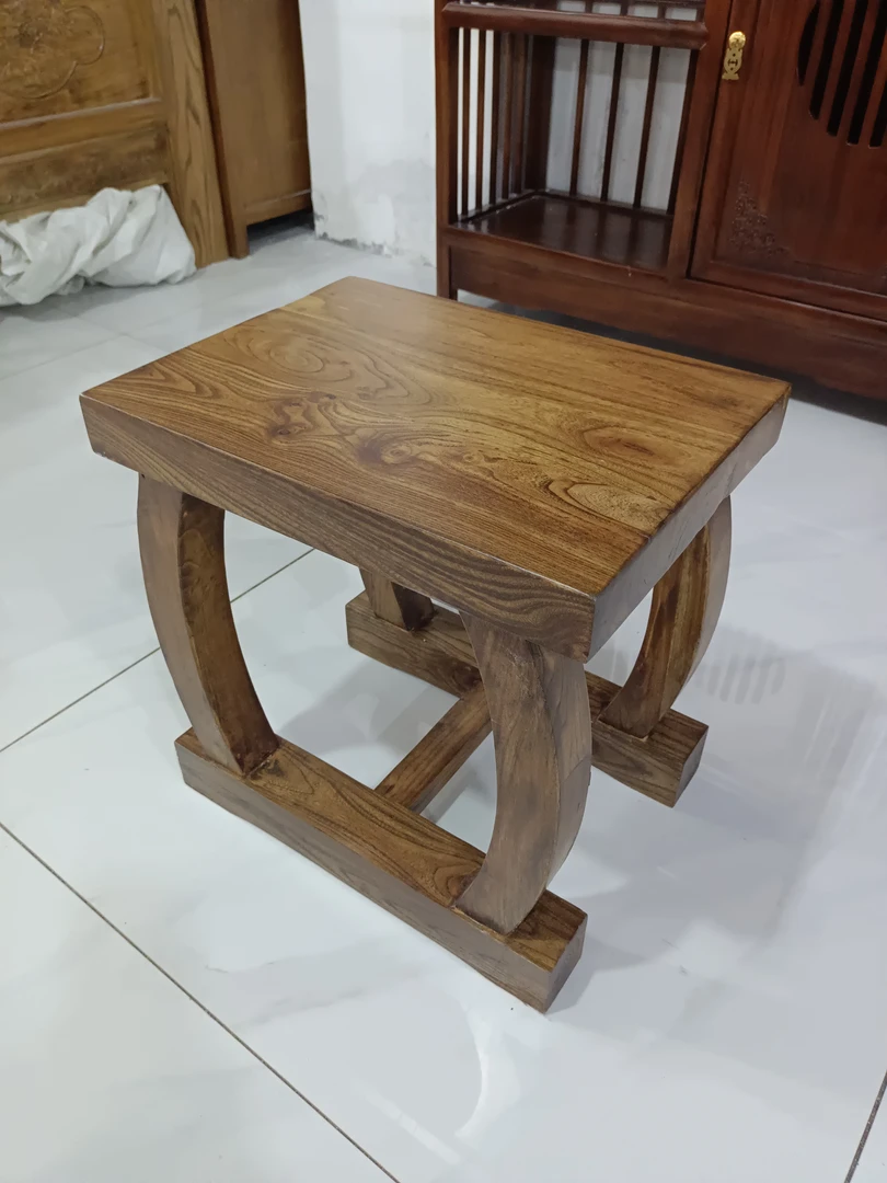 全材北方老榆木车轮小凳