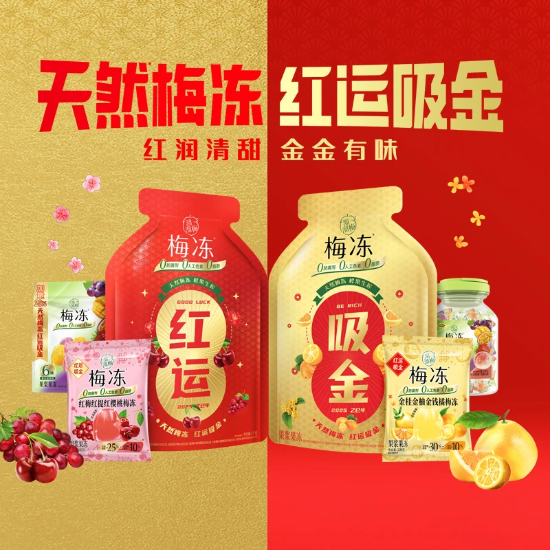 溜溜梅红运吸金梅冻大礼包年货团购佳节送礼1kg