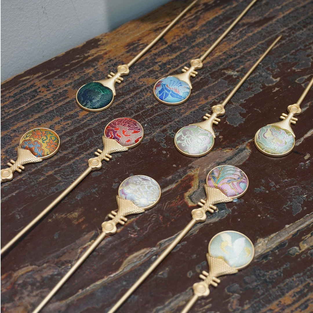 【13cm发簪琵琶型】非遗宋锦蚕丝复古新中式国风古典簪发