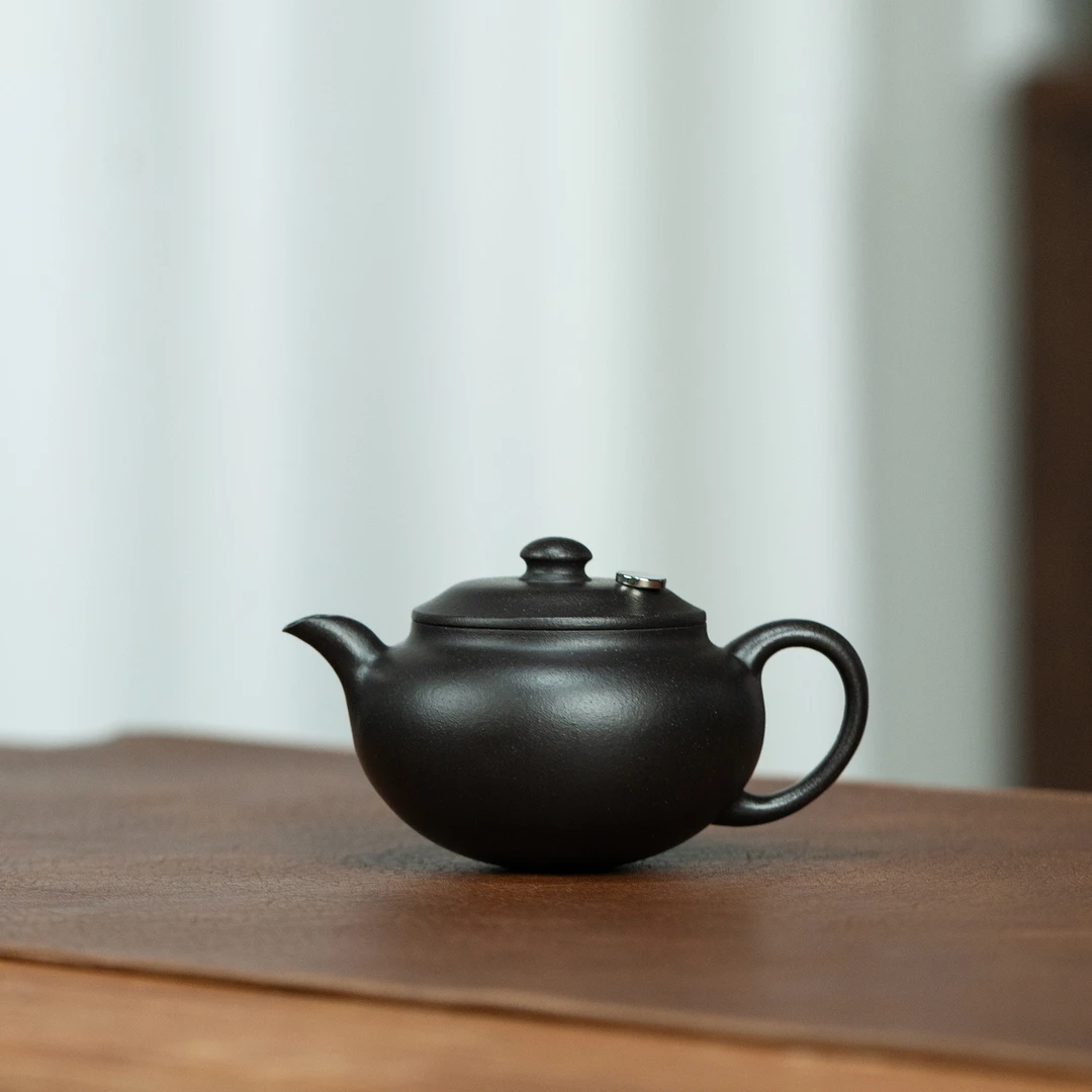 【利贞l步云二式】九瀚制 原矿黑铁朱 150cc 紫砂壶 家用茶具