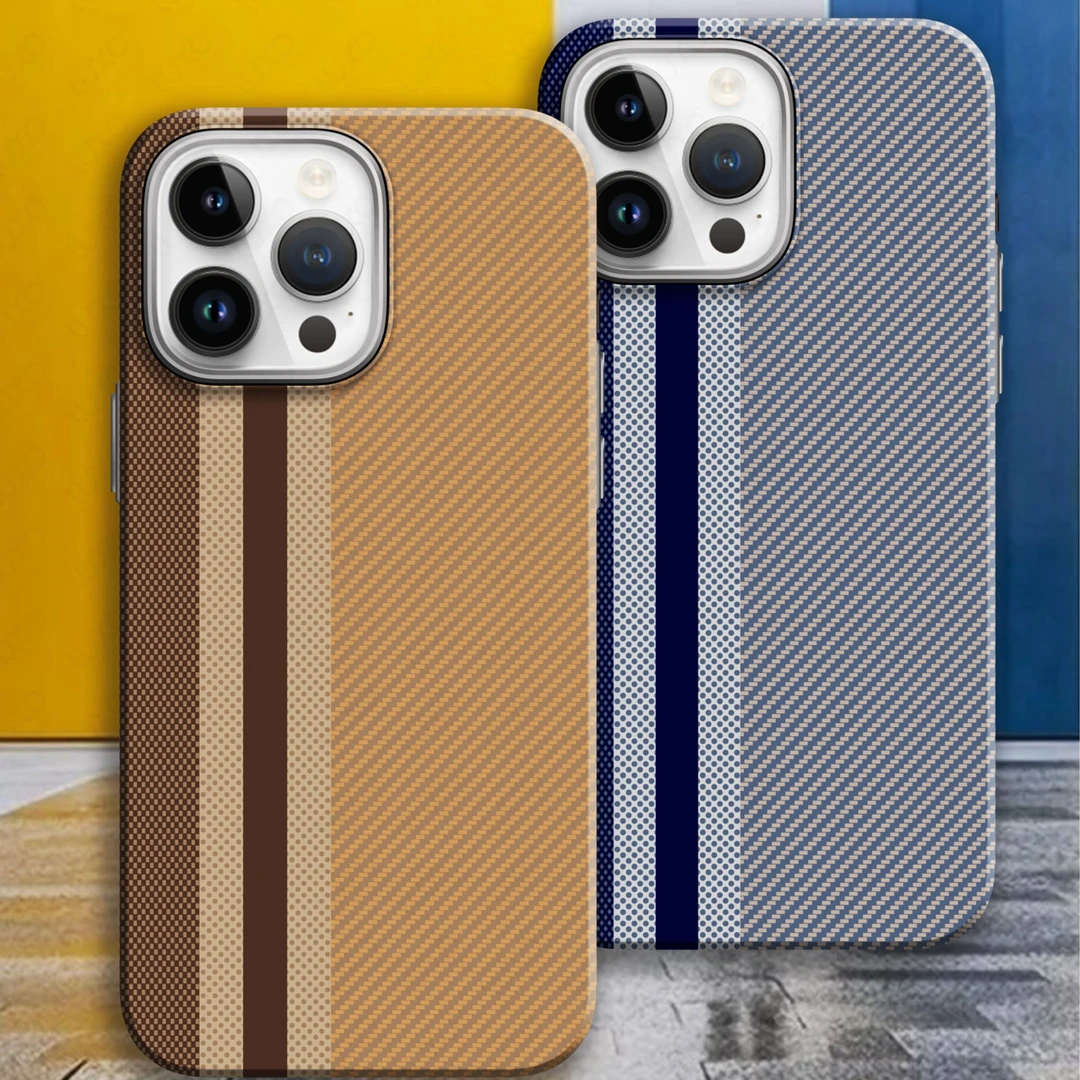 iPhone14pro凯夫拉纹理苹果15promax手机壳碳纤维13超薄12磁吸壳