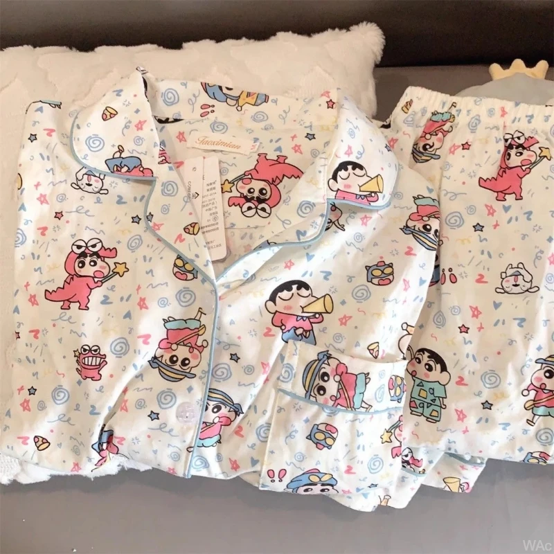 云朵棉长袖长裤卡通睡衣套装女春秋可爱学生家居服可外穿两件套装