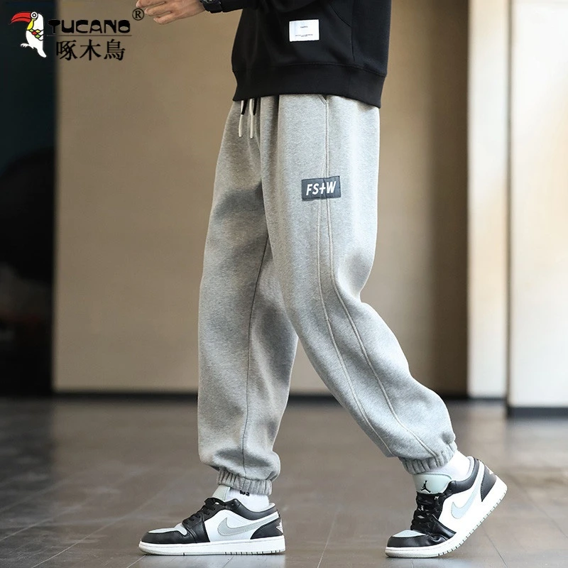 TUCANO/啄木鳥男士裤子秋冬季新款束脚卫裤美式潮流男生休闲长裤