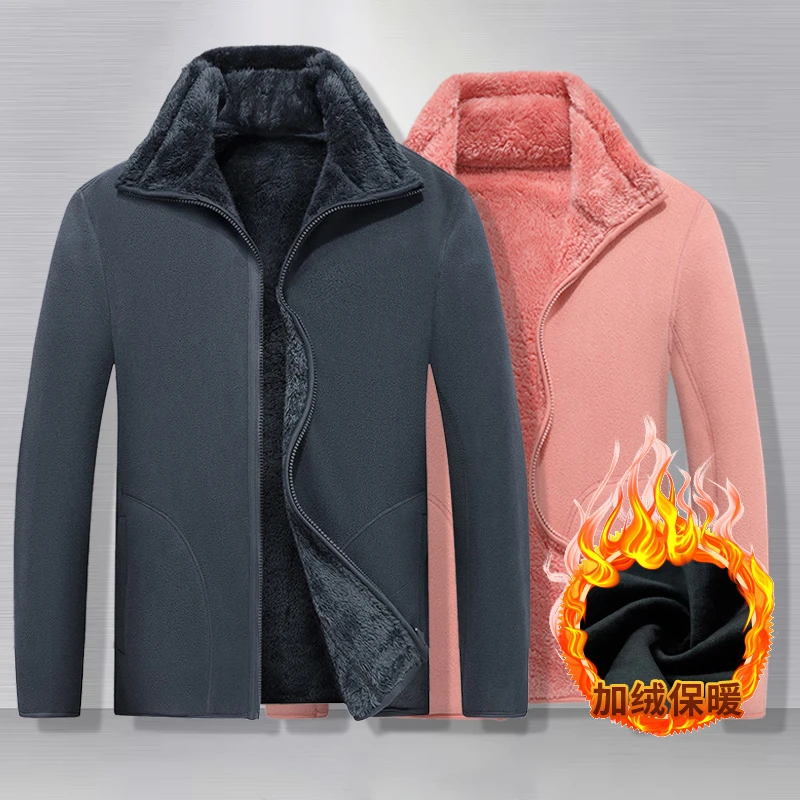 抓绒衣男摇粒绒外套户外冲锋衣内胆女春秋季加厚保暖双面抓绒外套