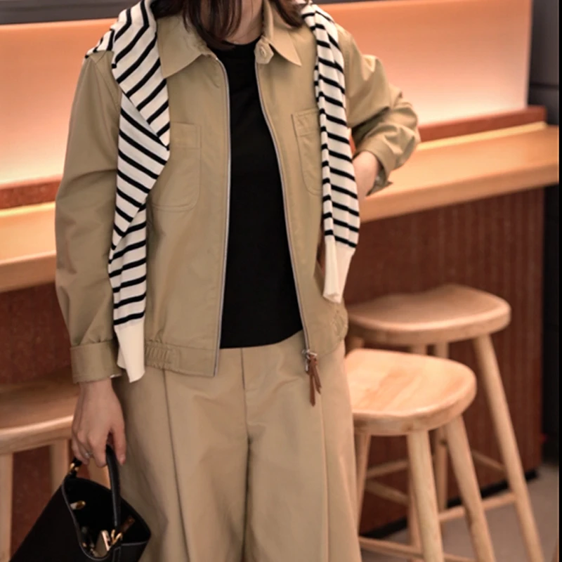 【MEINLY  CHEN】【卡其夹克】高端设计师款时尚休闲外套823282