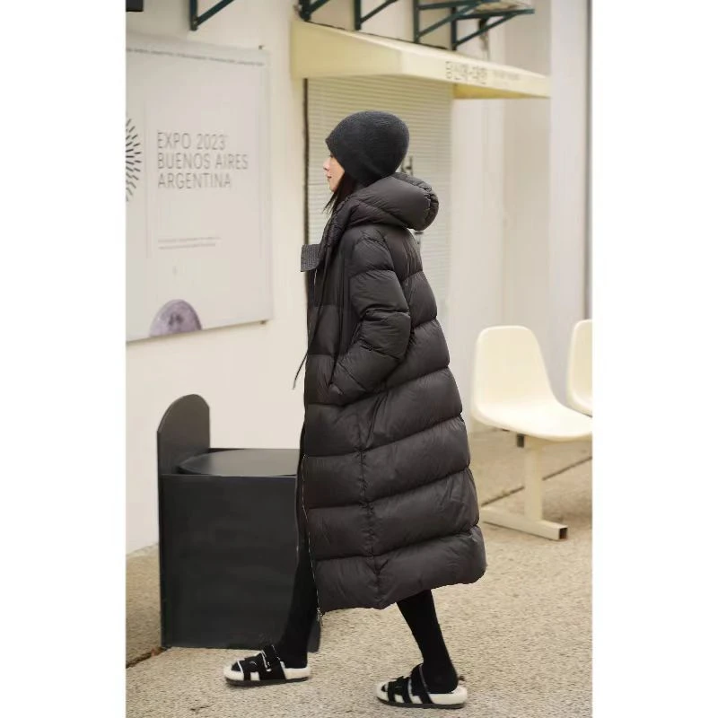 【MEINLY  CHEN】【大黑】高端设计师款时尚连帽百搭鹅绒服822287