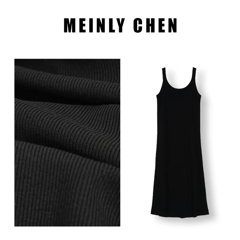 【MEINLY  CHEN】高端设计师款针织时尚百搭显瘦连衣裙66199