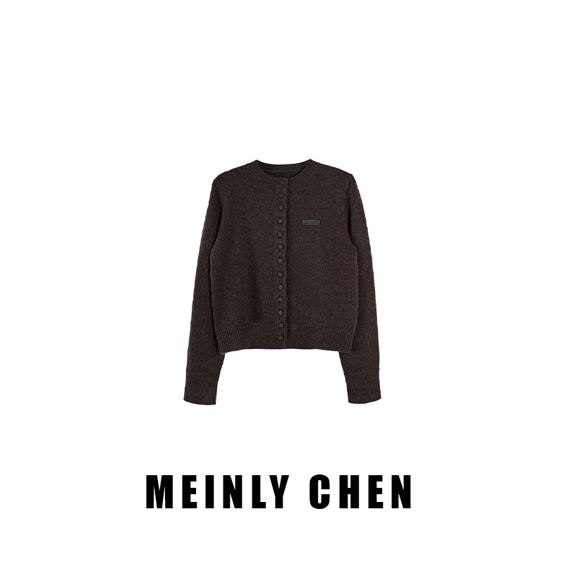 【MEINLY  CHEN】高端设计师款时尚简约单排扣经典羊毛衫24078