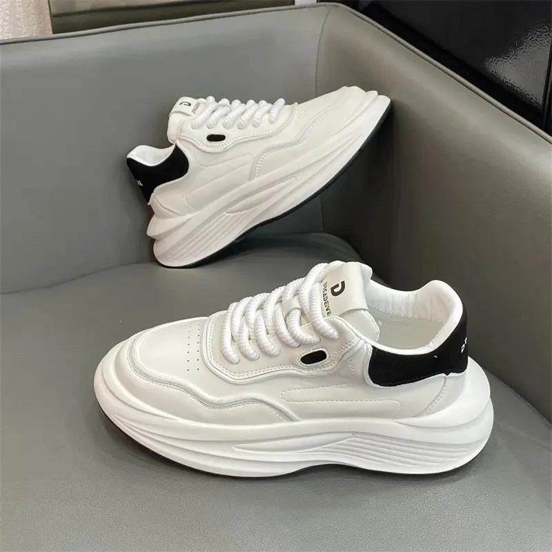 潮牌老爹鞋男2024春夏季新款皮面透气耐磨增高厚