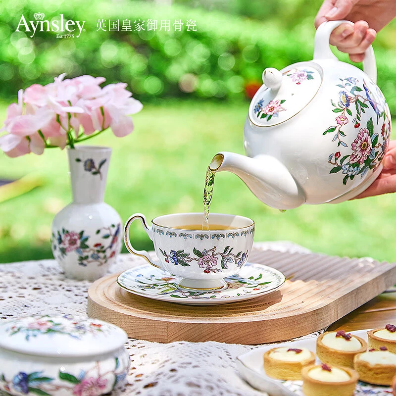 AYNSLEY/安斯丽雀鸟英式骨瓷茶杯欧式茶具套装下午茶