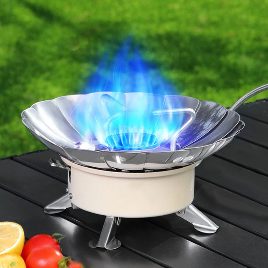 户外防风莲花便携卡式炉长气管接头露营野餐居家旅行便捷