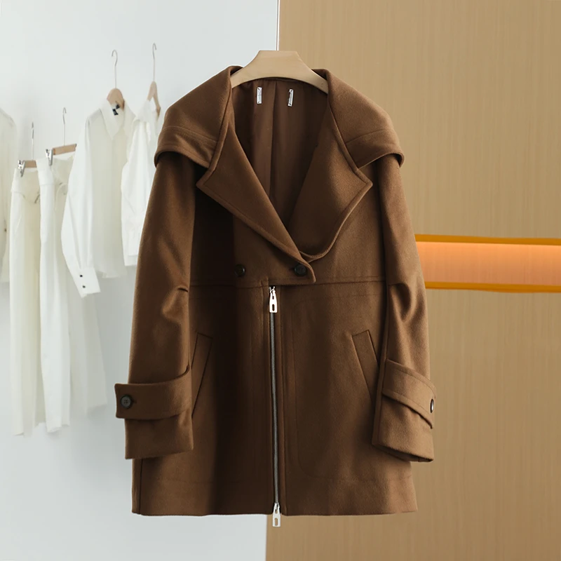 【唐长老自营】货号H0792冬新款简约百搭毛呢外套H