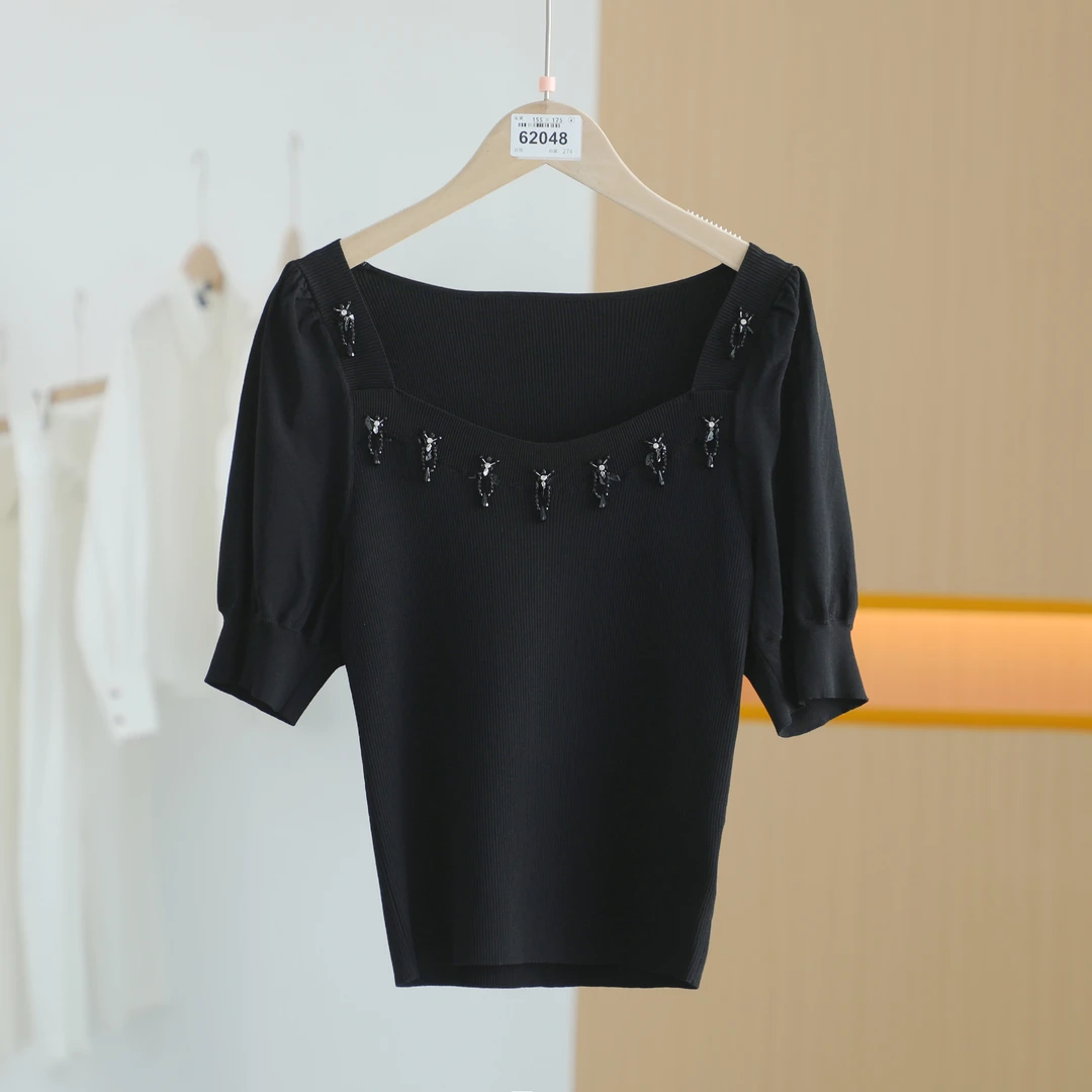 【唐长老自营】货号62048女装新款方领针织衫L斯毛衣针织衫显瘦