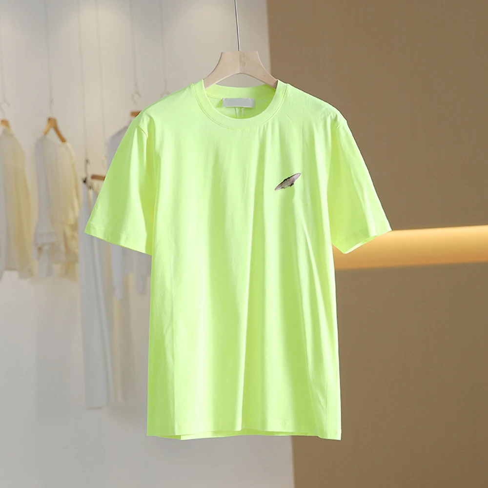 【唐长老自营】27405男装休闲百搭绿色夏季青春短袖圆领T恤OSL