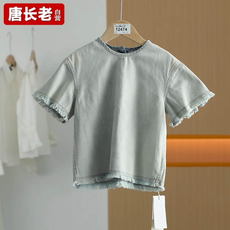 【唐长老自营】货号12474童装夏新款短袖简约T恤TOPJTZ