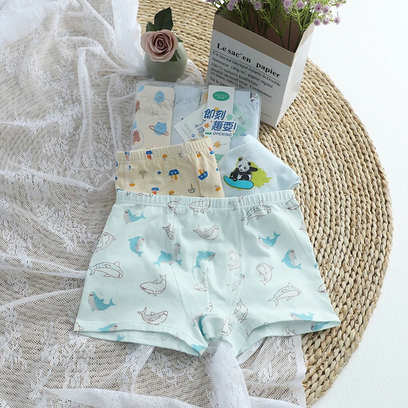 【唐长老自营】B1028/G1028新舒适男童/女童平角裤四条装透气儿童