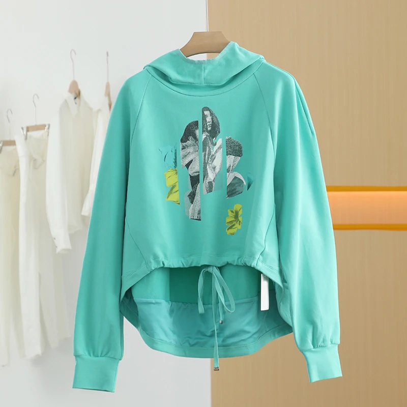 【唐长老自营】货号H1332女装春秋新款时尚印花卫衣JTZ