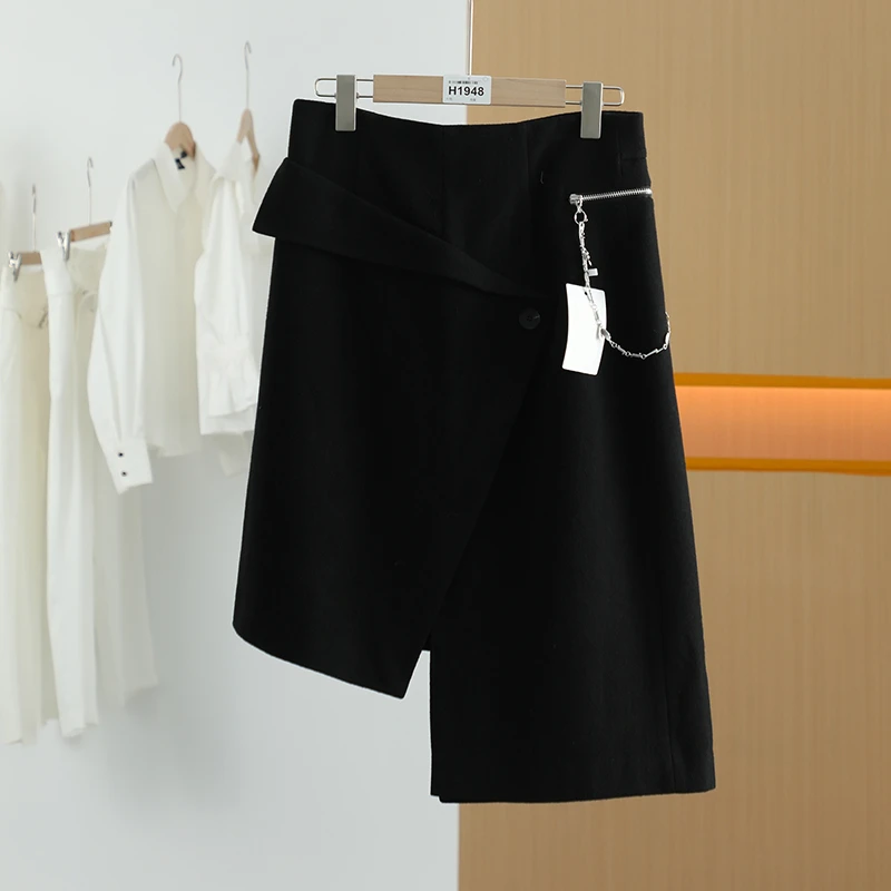 【唐长老自营】货号H1948冬新款不规则显瘦半身裙H