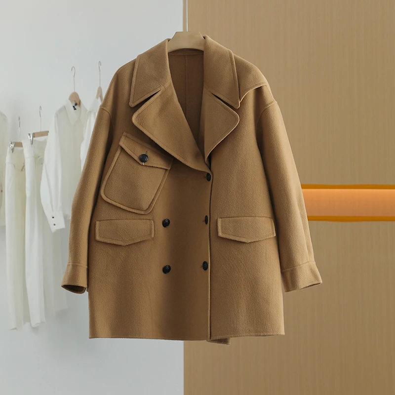 【唐长老自营】货号H1558冬新款翻领休闲毛呢外套H