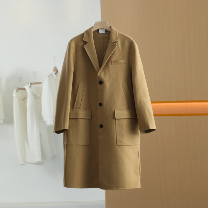 【唐长老自营】货号45608男装冬新款长款呢大衣J