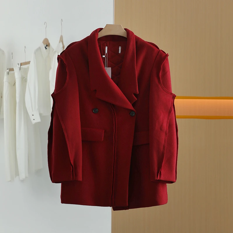 【唐长老自营】货号H0433女装冬新款简约毛呢外套H