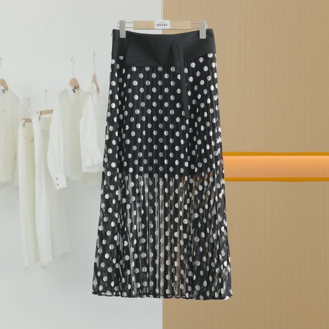【唐长老自营】货号H0545女装新款波点收腰半身裙HBL