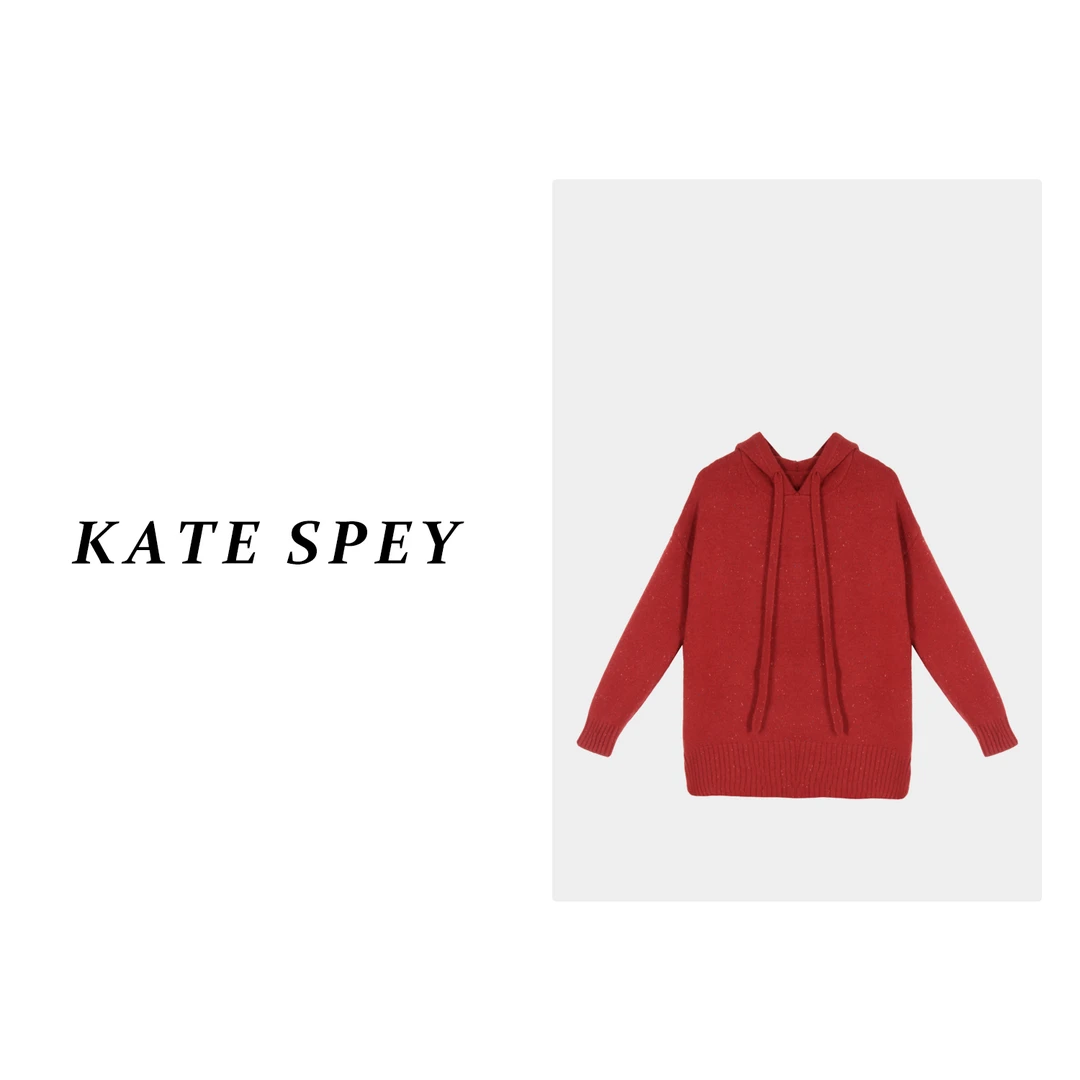 凯特丝蓓984#三色！帽衫女连帽纯色毛衣加厚针织套头毛衣