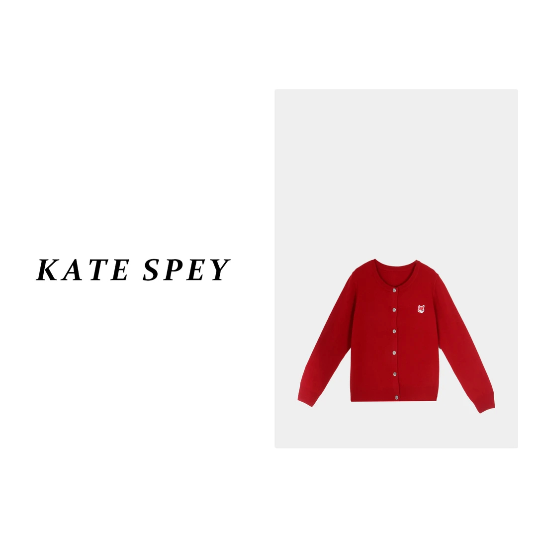 凯特丝蓓756#新款针织开衫纽扣亲肤纯色圆领长袖百搭显瘦外套