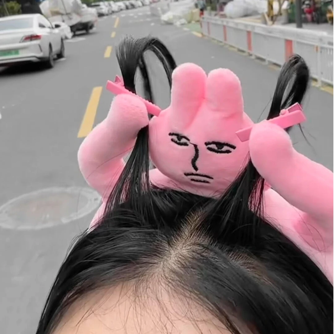 新款粉红兔子料理鼠王发箍搞怪趣味头箍抓刘海薅头发发捆卡通头饰