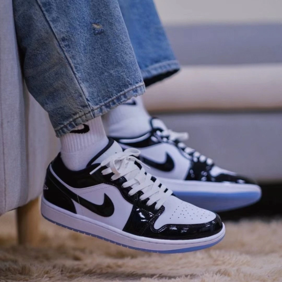 Air Jordan 1 Low AJ1 低帮白黑康扣复古潮鞋运动男鞋 DV1309-100