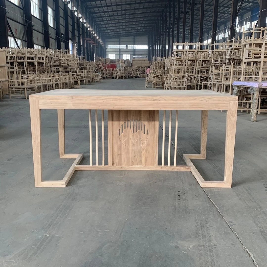 新中式白胚茶道白坯茶台老榆木喝茶桌实木茶几茶桌椅组合白茬家具