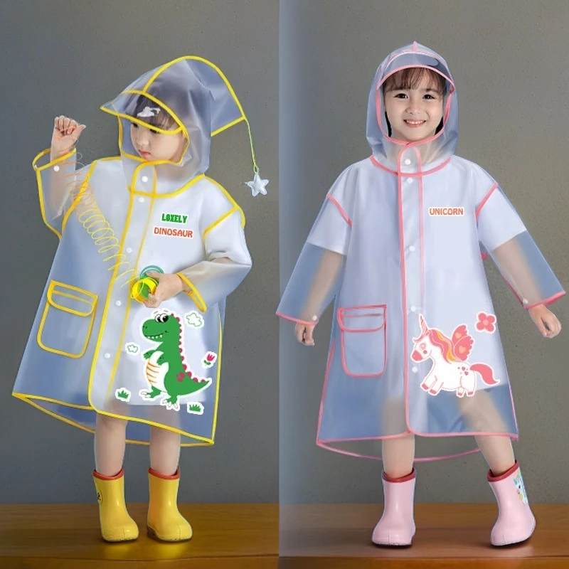 儿童雨衣男童女童带书包位防暴雨宝宝雨披幼儿园小学生中大童雨衣