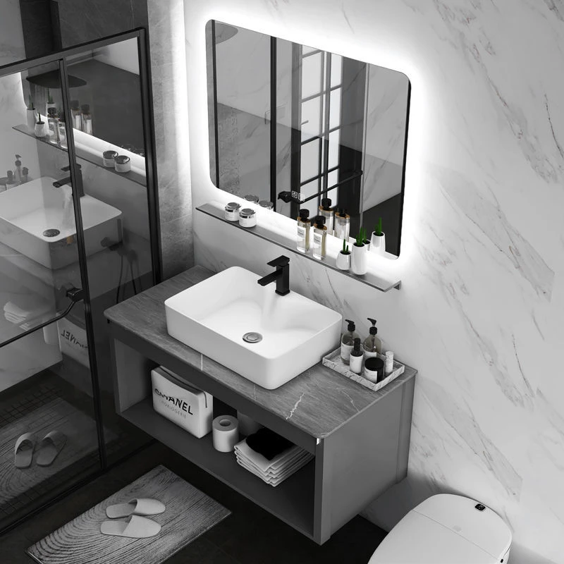 40宽太空铝浴室洗漱台盆多层洗手池酒店卫生间洗脸盆一体柜