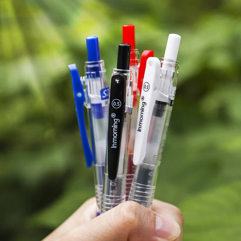 一木林胖墩芯大容量1600米刷题笔st笔头按动中性笔速干0.5mm文具