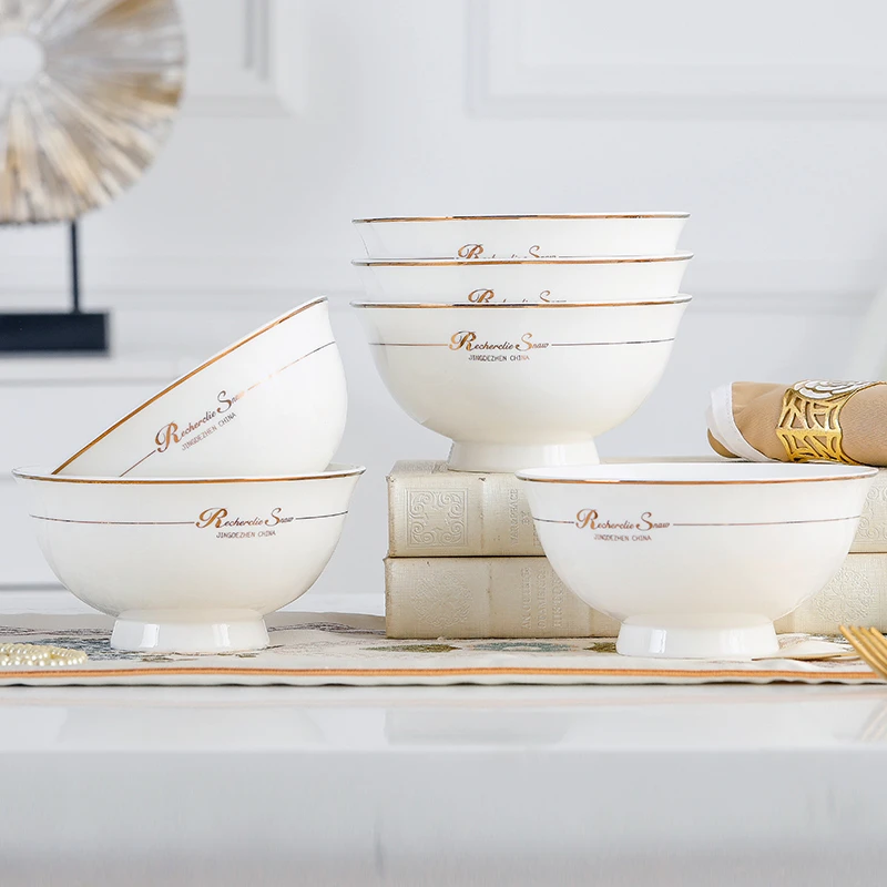 y6英寸面碗专用景德镇陶瓷碗家用2024新款过年饭碗泡面碗汤碗高脚