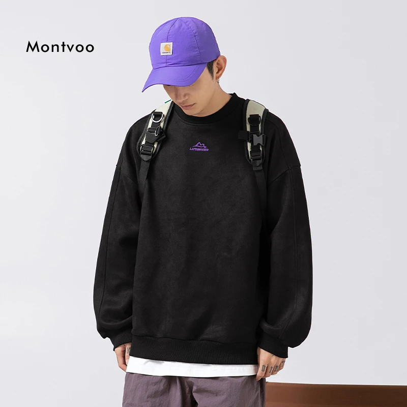 2024秋季新款卫衣男款圆领上衣百搭宽松潮流ins美式套头长袖 3776