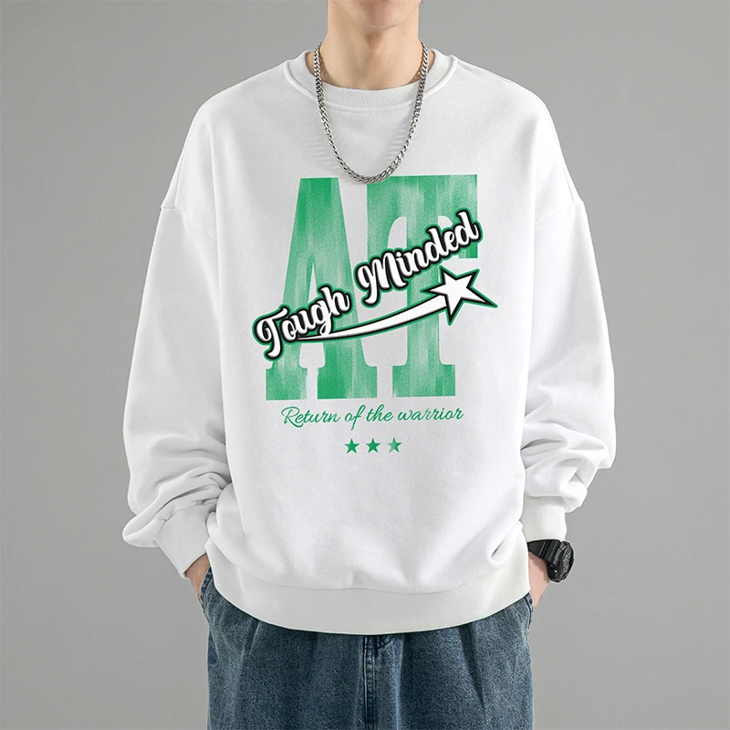 迈特优秋季印花圆领卫衣男士港风潮流宽松上衣r卫衣长袖百搭  255