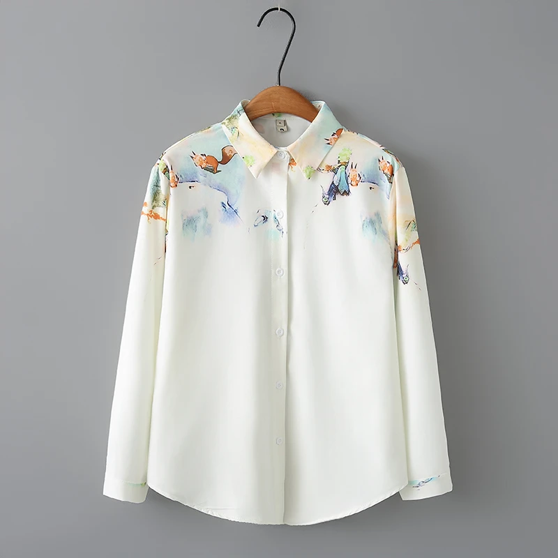 210斤大码女装复古印花中长款衬衫2024年秋季新款妈妈装长袖衬衣