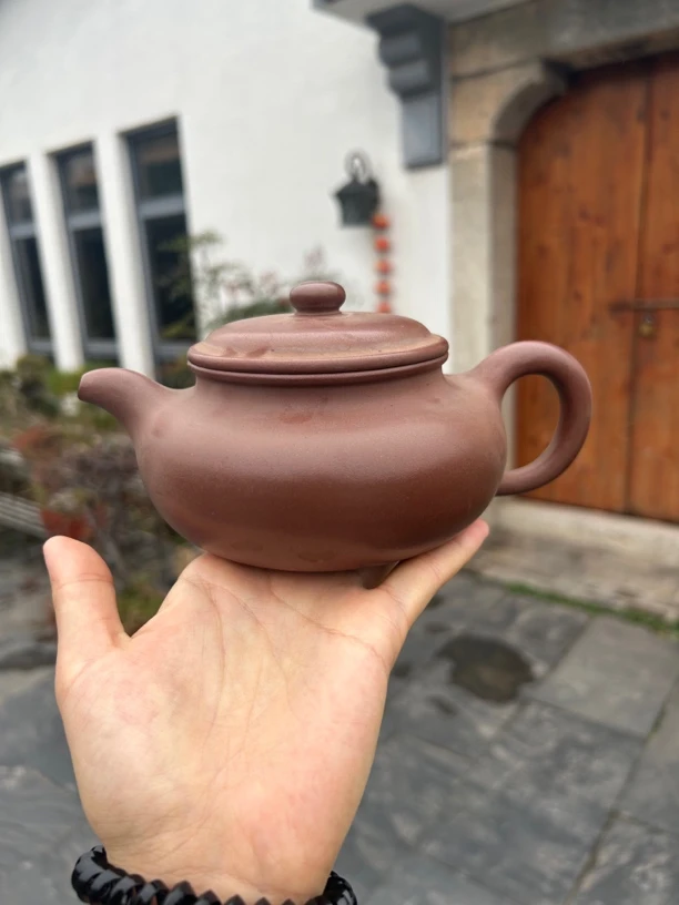 宜兴紫砂壶原矿老紫泥全手工名家收藏寿珍仿古壶