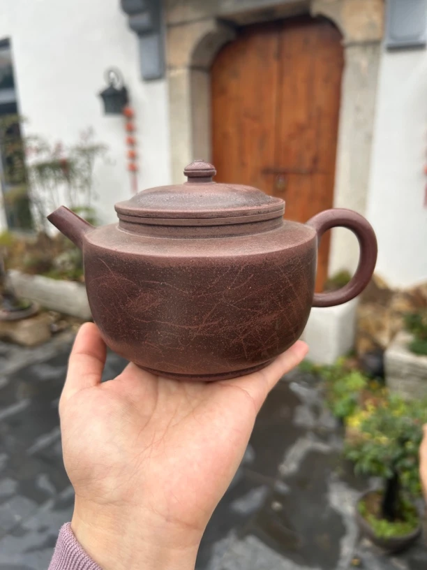 台湾回流老紫砂壶原矿老紫泥清代收藏级漫塘事业老茶壶