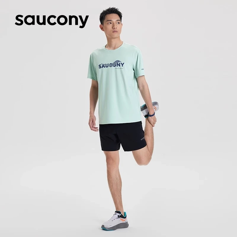 Saucony索康尼官方正品男子短袖T恤透气运动跑步训练吸湿舒适凉