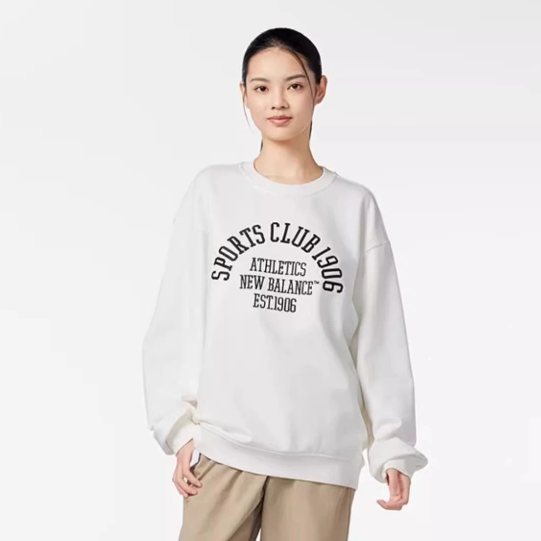 NewBalance23年新款美式复古运动卫衣健身男女圆领套头衫5CD38491
