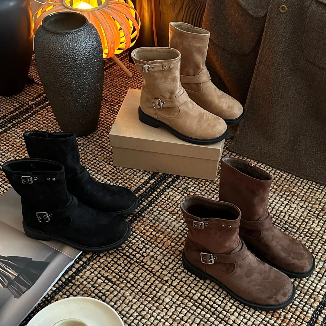 BAO/宝小姐2024秋季韩版小众潮流时尚复古百搭时装靴1681