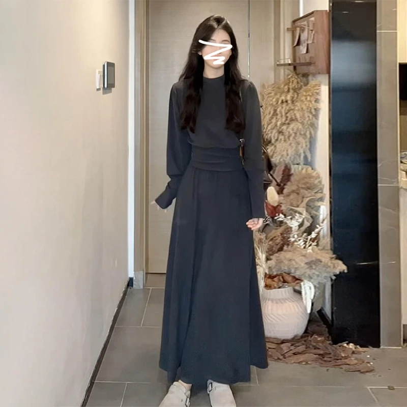 冬季炸街一整套装女2024新款爆款洋气法式显瘦网红裙子两件套7052